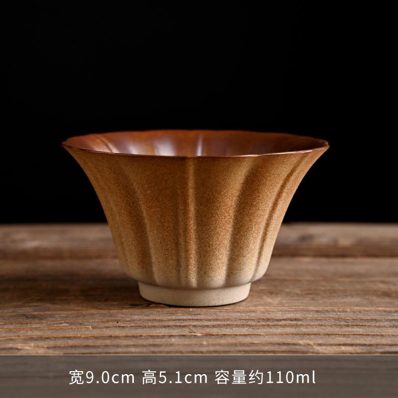 Firewood Glaze Tea Cup Kung Fu Ceramic Master Cup Household Tea Cup Single Cup Personal Exquisite Live Stream Accompanying Gift