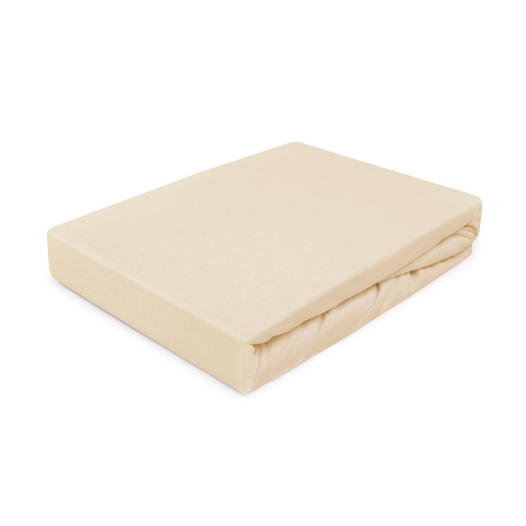 Fitted sheet 180x200 jersey 100% COTTON light beige