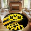 Borussia Dortmund Print Round Rug, Washable Floor Carpet, For Entryway Dorm Laundry Room Office Study, Home Decor Birthday Christmas Gift
