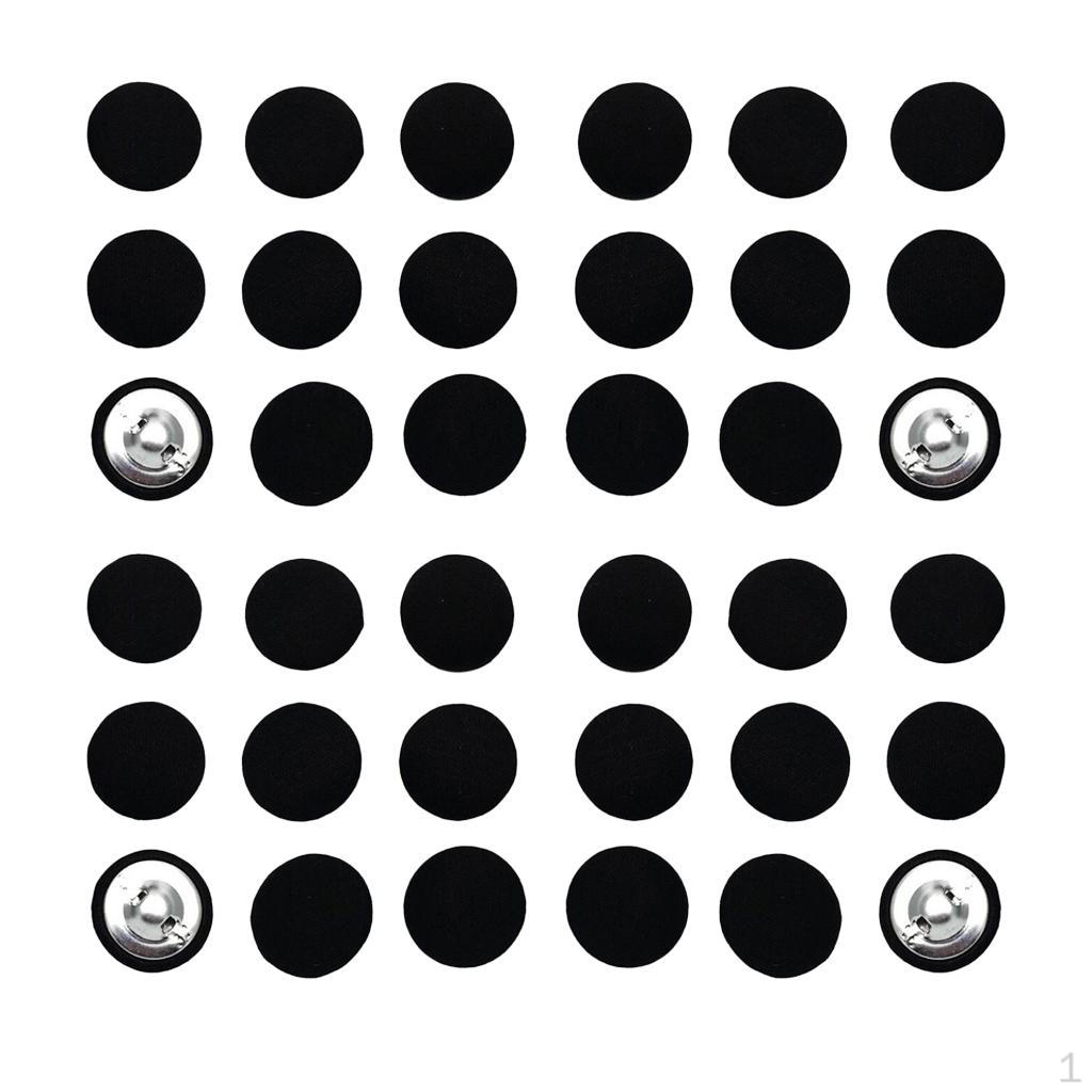 

40pcs Cotton Fabric Covered Buttons Sewing Accessories For Garment Black