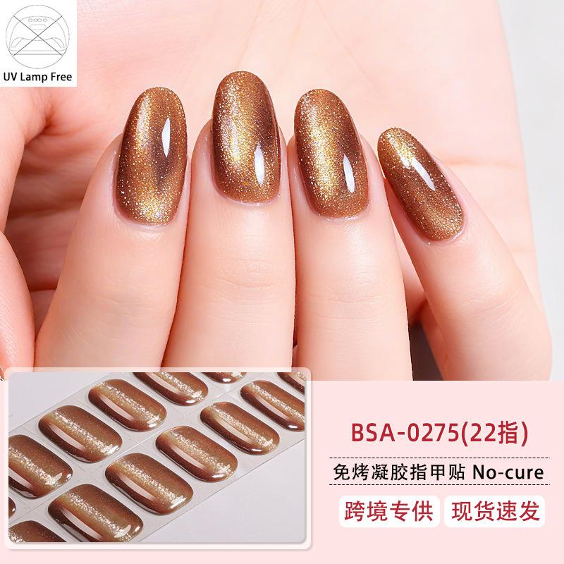 Leopard Print Gel Nail Art Sticker Waterproof Flash Ice Transparent Free Baking Lamp Nail Oil Film Nail Sticker