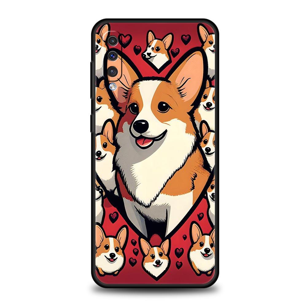 Cute Corgi Dog Phone Case for Samsung Galaxy A56 A36 A26 A16 A34 A24 A42 A22 A20 A12 A40 A30 A10 5G Soft TPU Cover Shell Fundas