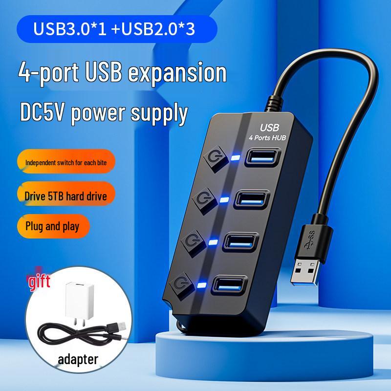 USB 3.0 Multi-Port Desktop Adapter - 4/7 Ports Extension Cord