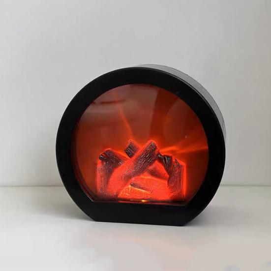 LED Flame Effect Lantern Retro Tabletop Fireplace Decor with Realistic Flickering Light Indoor Outdoor Lantern