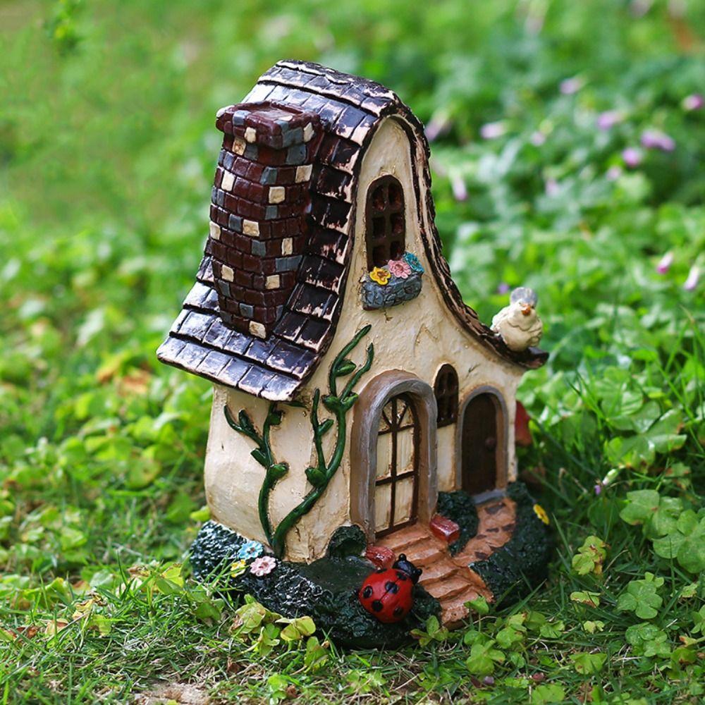 

Handicraft House Statue Creative Miniatures Figurine Sculpture Lawn коричневый
