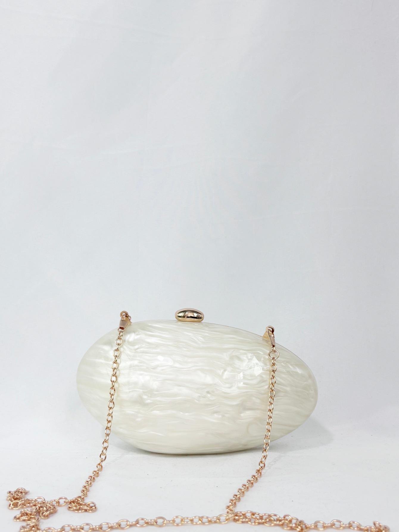 Европейская и американская акриловая вечерняя сумка кроссбоди на плечо белый/слоновая кость