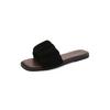 French High-end One-word Slippers 2025 Women's Spring Outer Wear Popular Sandals New Year's New Flat-bottomed Beach Sandals