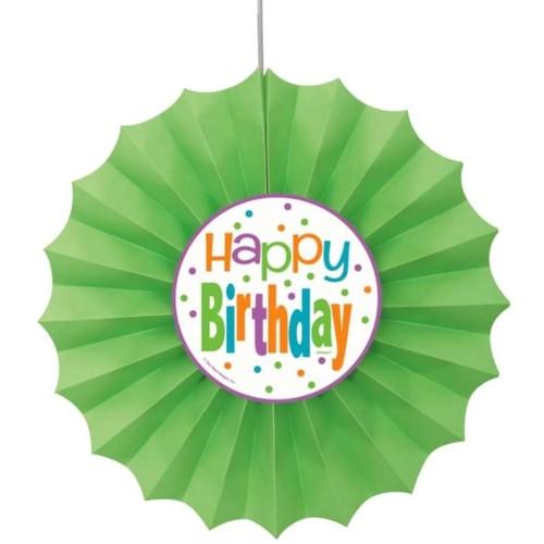 Unique Party Dekorace z hedvábného papíru Puntíkatý narozeninový ventilátor