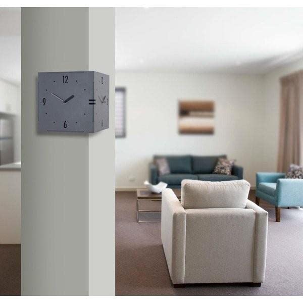 corner handmade wooden wall stylish wall Scandinavian interior Radio-controlled double-sided clock, double-sided clock, double-sided clock, clock,