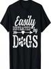 Lätt distraherad av hundar Rolig Vintage Hundälskare Mamma Uttryck T-shirt