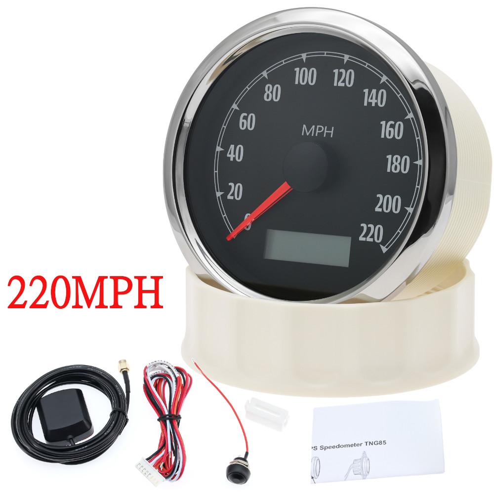 

Waterproof 85mm Speedometer Odometer Gauge 0-220KM/H 220MPH + GPS Antenna With Red/Yellow Backlight for Harley Motorcycle Customized 220MPH BS