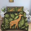 Cartoon Giraffe King Queen Duvet Cover Kids Girls Boys Animal Bedding Set Wildlife Quilt Cover 2/3pcs Polyester Comforter Cover
