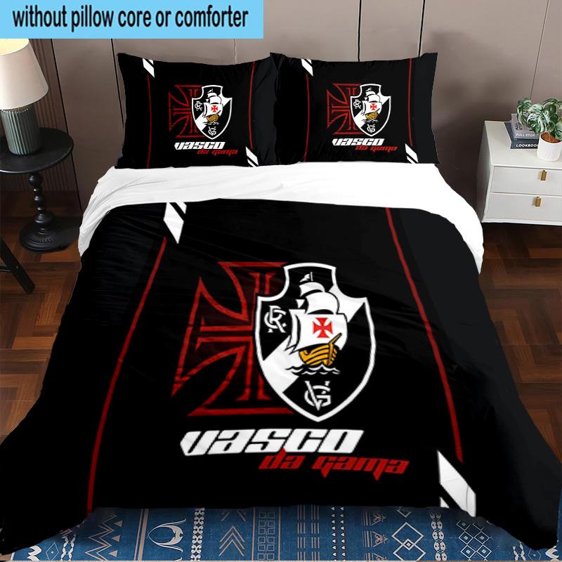 3PCS Vasco Da Gama Crest Design Printed Bedding Set, Includes A Duvet Cover and Two Pillowcases for Bedroom, Suitable for All Seasons