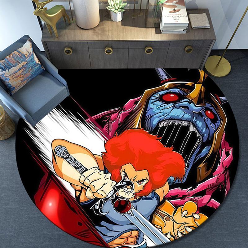 ThunderCats,Round Area Rug,Carpet Rug for Living Room Bedroom Sofa Playroom Decor,Non-slip Floor Mat