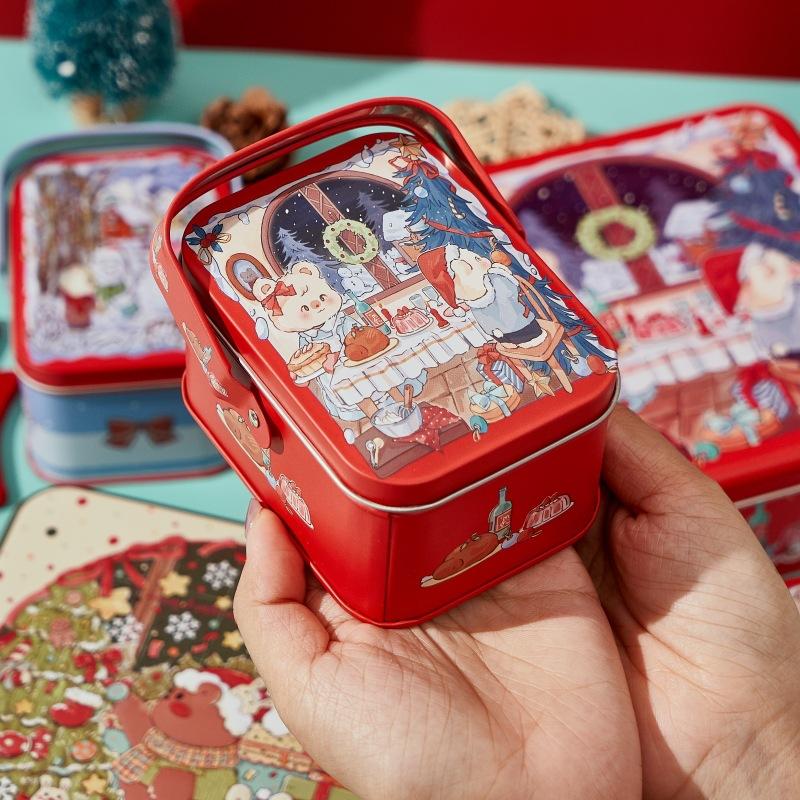 

Жестяная коробка для конфет Детские подарки Маленькая жестяная коробка Коробки для печенья Портативный подарочный кейс Для украшения на день рождения, свадьбу 5x5x5cm