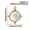 3pcs Gold/Silver Color PVD Metal Charms White Shell Stainless Steel Pendants For Jewelry Making Supplies Rhinestone DIY Pendant