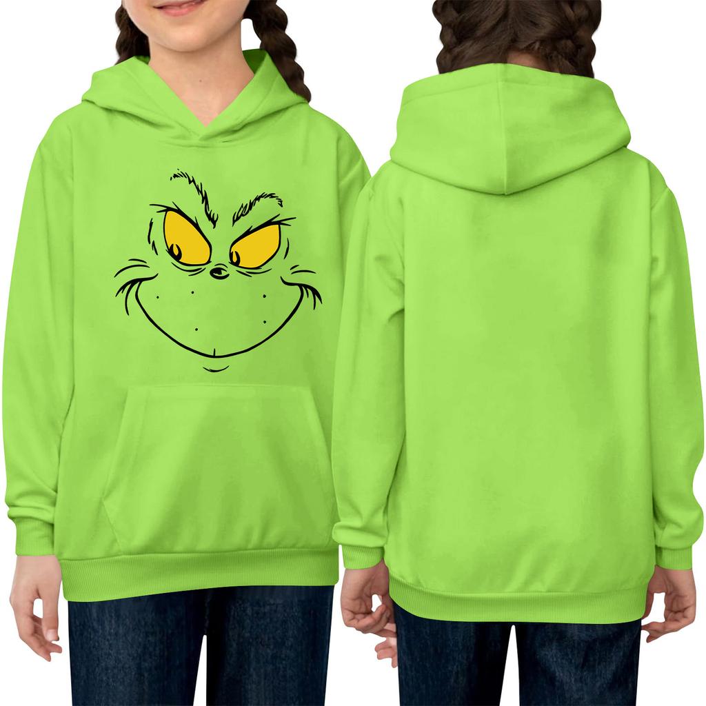 Children's Long-sleeved Loose-fitting Pullover Hoodie With Drawstring And Solid Color