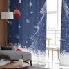 Weihnachten und Winter Silber Zeder Blätter Vorhänge für Wohnzimmer Schlafzimmer Home Dekoration Fenster Voile Tüll Vorhang Vorhänge