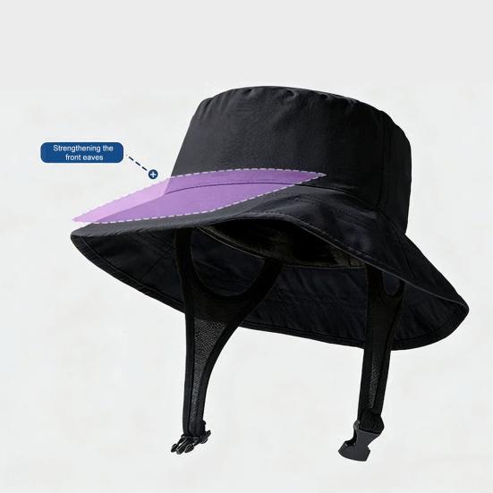Women Summer Fisherman Hat Breathable Large Brim Sun Protection Hat Hiking Traveling Outings Daily Wear