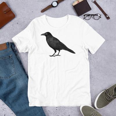 STRAIGHT CUT T-SHIRT Crow Dark Academia Folk Art Gothic Birthday Gift Weird Gothic Creepy Corvid Raven Black Bird Witch Occult Goth Punk Emo