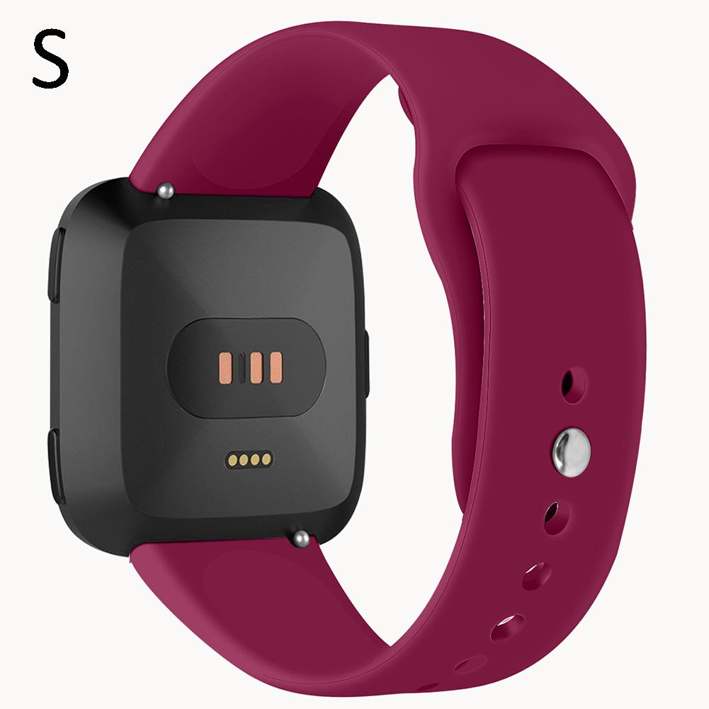 Silicone Watch Band for Fitbit Versa/Versa Lite,Snap Button Replacement Soft Watch Strap