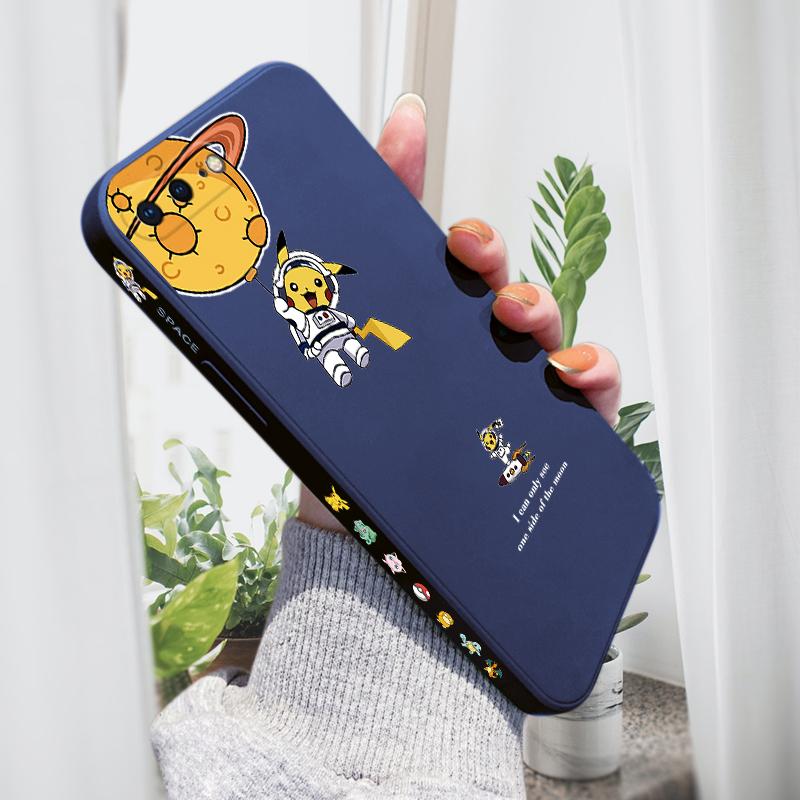 Cute Cartoon Astronaut Phone Case for iPhone 15 14 13 12 11 Samsung Galaxy S23 S22 A52 A52S Soft Full Protection Square Liquid Silicone Cover