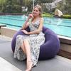 Inflatable PVC Lazy Sofa Recliner - Foldable Football-Design Seat for Balcony & Office Leisure