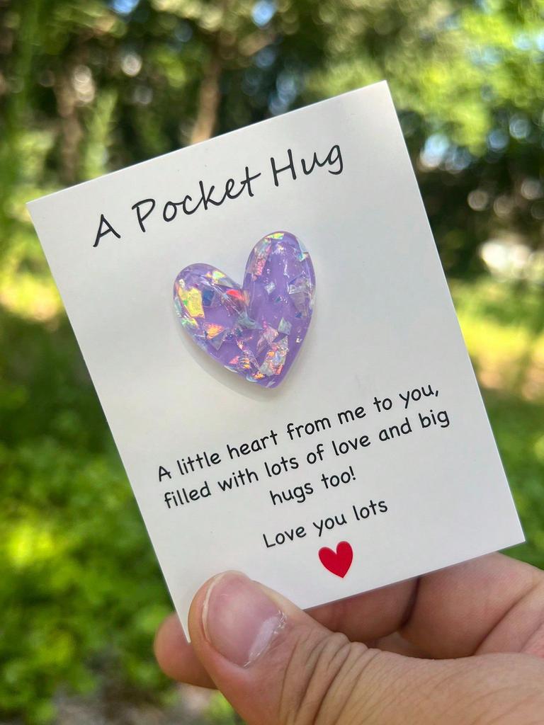 DIY Heart-shaped Pocket Hug Card – Mini Resin Gift with Punny Message