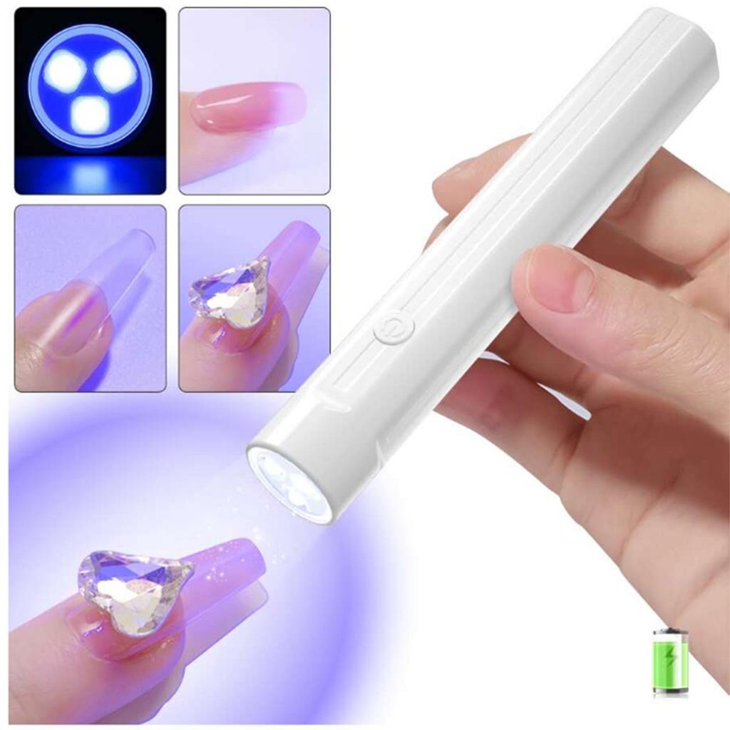 Handheld Nail Lamp 2 Timer 3 Lamp Chips 3W Rechargeable Quick Drying LED UV Nail Light Dryer