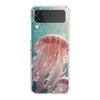 Phone Cover For Samsung Galaxy Z Flip 6 5 4 Case Transparent For Samsung Z Flip 3 Hard PC Foldable Shell Pink Jellyfish Oceanic