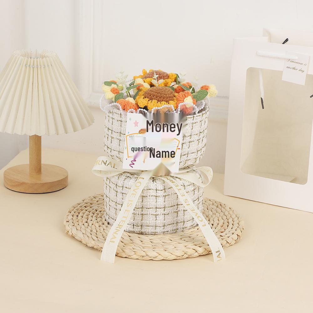 Sunflower Knitted Bouquet: Inspirational Graduation Gift for Gaokao & Zhongkao