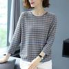 Svetr pro ženy Podzim Zima Zesílený Pulovr Teplý Pletený Pruhovaný Kulatý výstřih Základní vrstva Pružný Dlouhý rukáv Oversize Svetr Topy