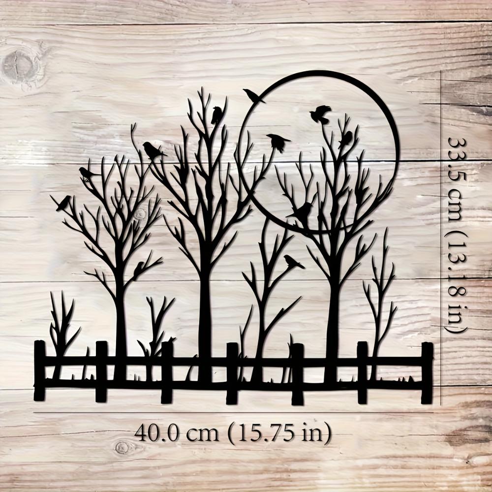 

1pc Black Metal Bird Tree Wall Art 15.75x13.18 Inch Home Patio Decor Birds on Branches Housewarming Wedding Mother Day Easter Christmas Gift