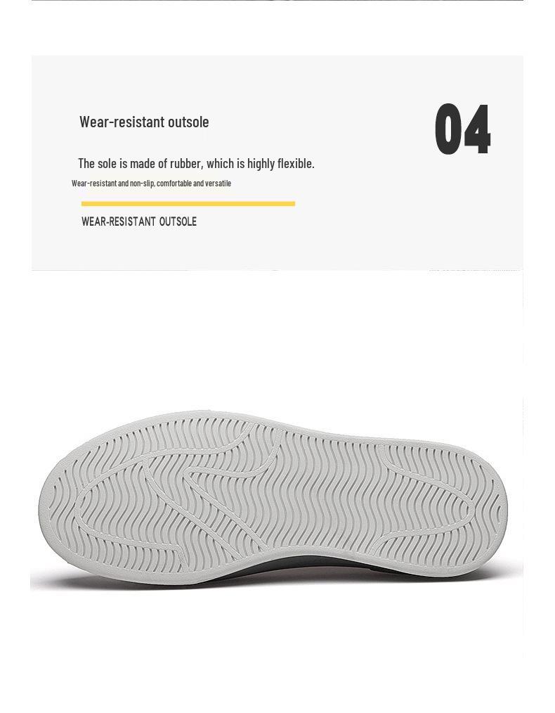 Men's Low-Top White Cowhide Sneakers - Versatile Casual Youth Style for Spring and Autumn