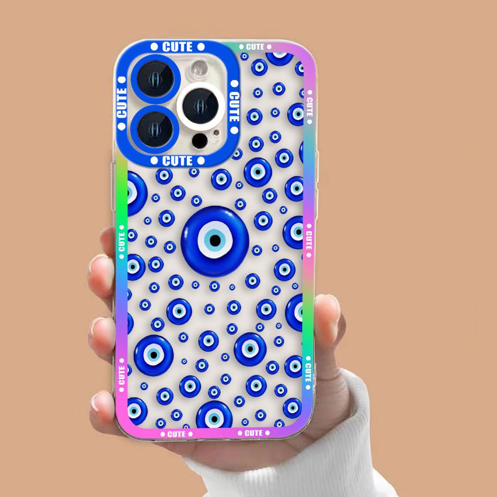 Glücksaugen Blaues Auge Klare Handyhülle Für VIVO S1 V20 V21 V21E V23 V23E V25 V27 V27E V29E V30E V30 V40 V50 V60 Hülle Capa Cover