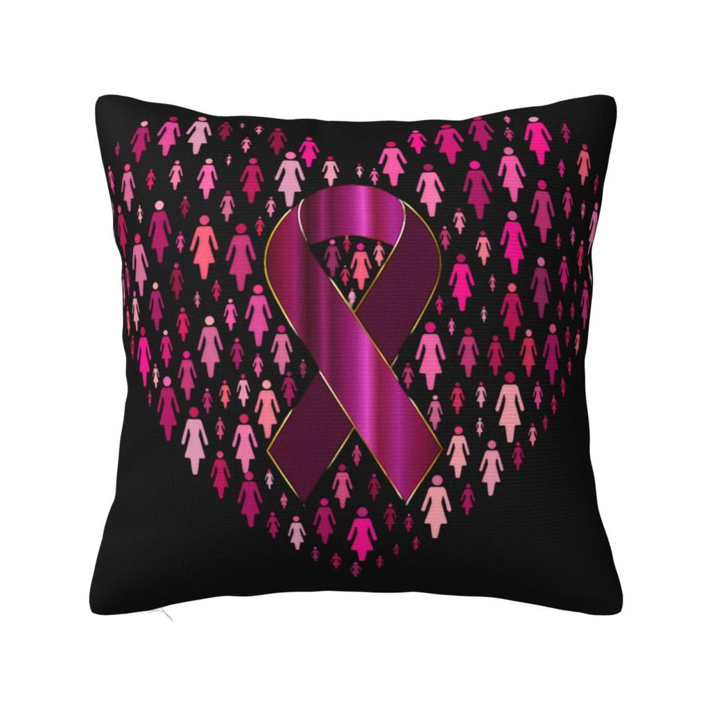 Tackle Breast Cancer Football Pillowcase Polyester Cushion Cover Gift Pillow Case Cover Home Zipper 40X40cm