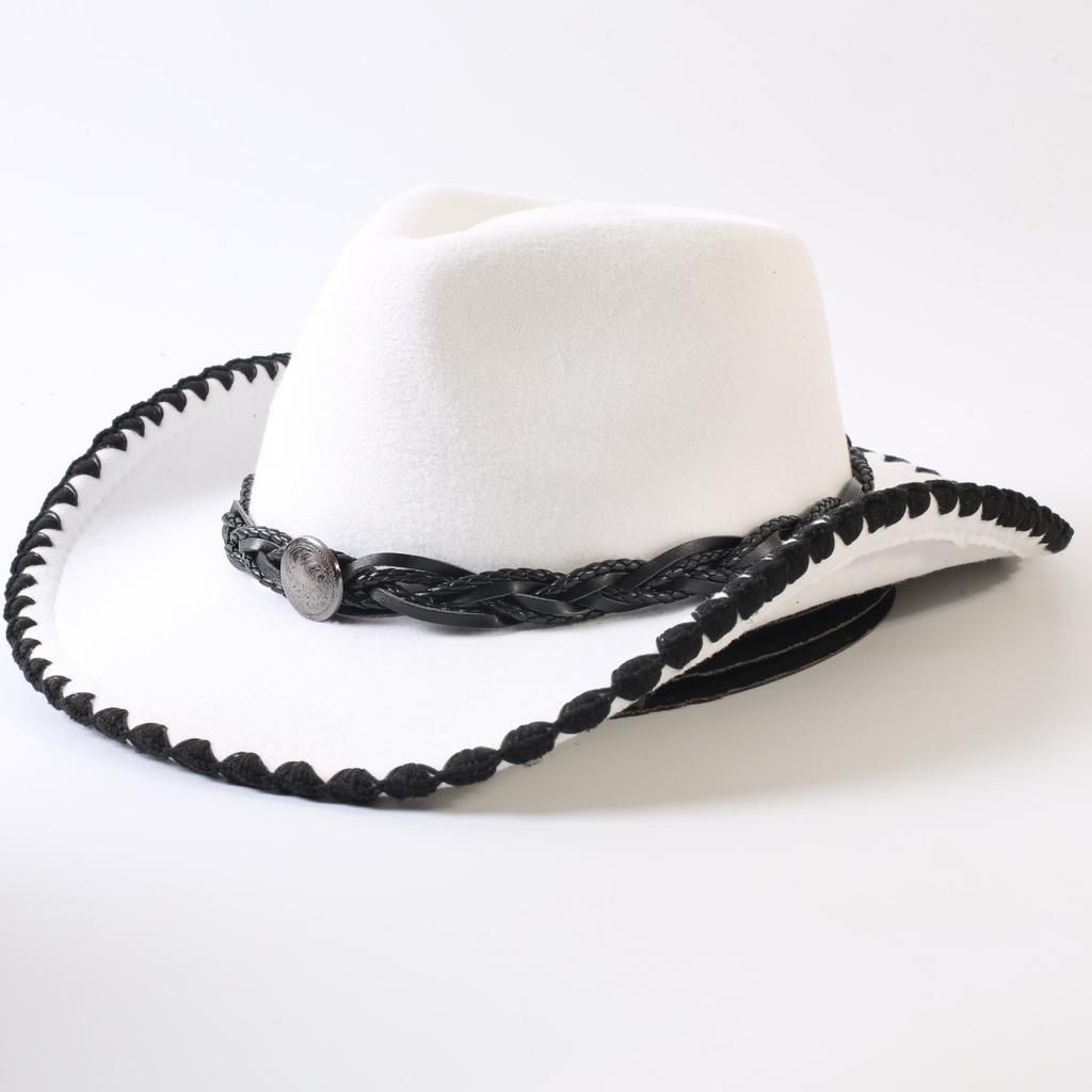 Popular European and American Classic Retro Western Cowboy Hats, Men's and Women's Fashion High-end Peach Heart Top Hats