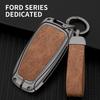 NEW Zinc Alloy Leather Car Key Case Cover Protector Shell for Ford Raptor F150 Explorer Mustang Fusion Escape F250 F350 RAPTOR