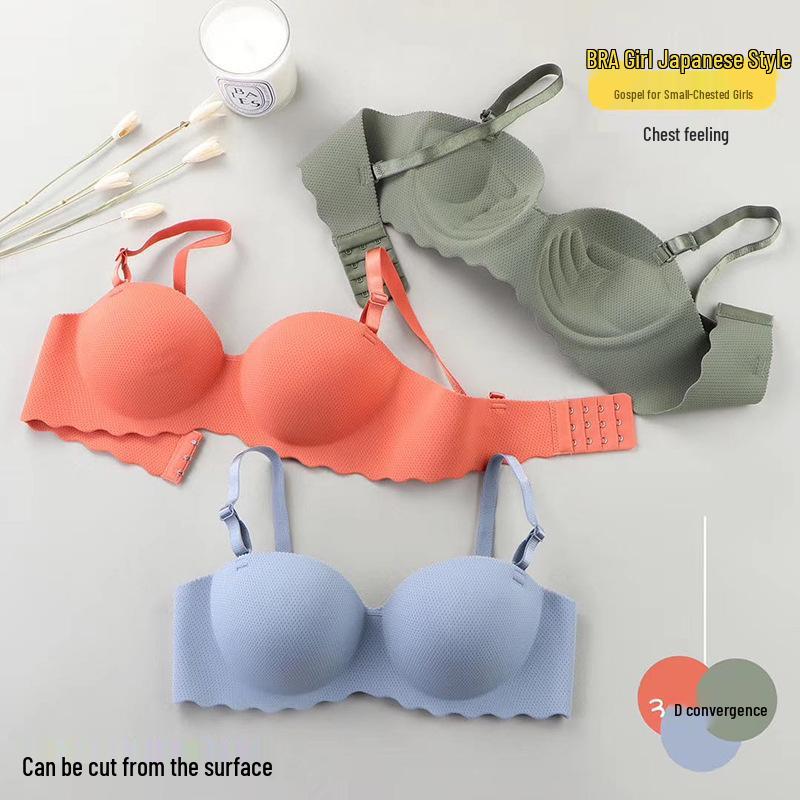 Damen kabelloser Push-Up nahtloser Halbschalen-BH für kleine Brüste