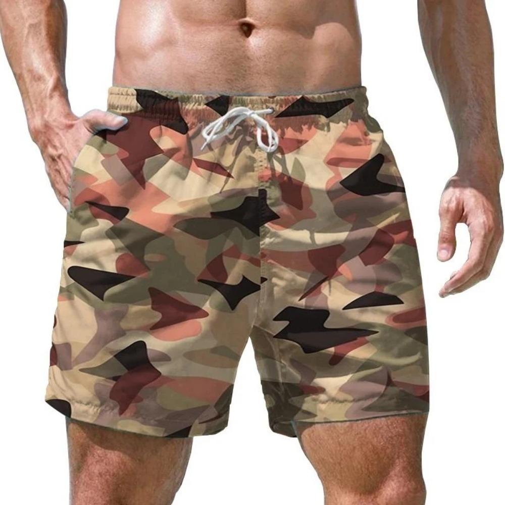 Summer Men's Camouflage 3D Printed Beach Shorts
