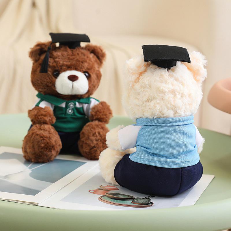 Graduation Cap Bear Plush Toy – Commemorative Gift and Decorative Couple Doll