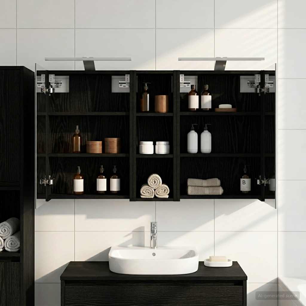 Bathroom Cabinet Set 3 Pcs 100 X 10.5 X 60.5 Cm Engineered Wood