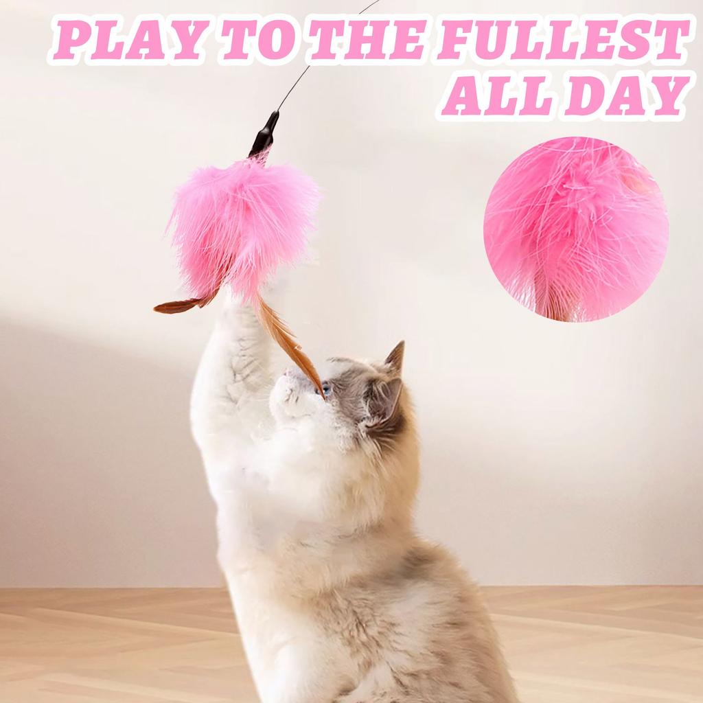 Relieves Boredom Since High Teasing Cat Stick Cat Toys Collar Collar Teasing Cat Artifacts Bite-resistant Feather Wire Teasing Cat Stick