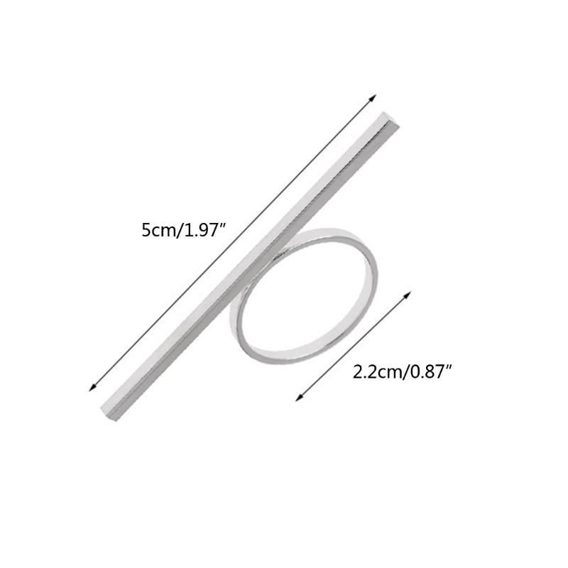 One Word Ring Metal Long Bar Rings Punk Exaggerated Knuckle Joint Rings For Women Finger Accessories Jewelry Gift