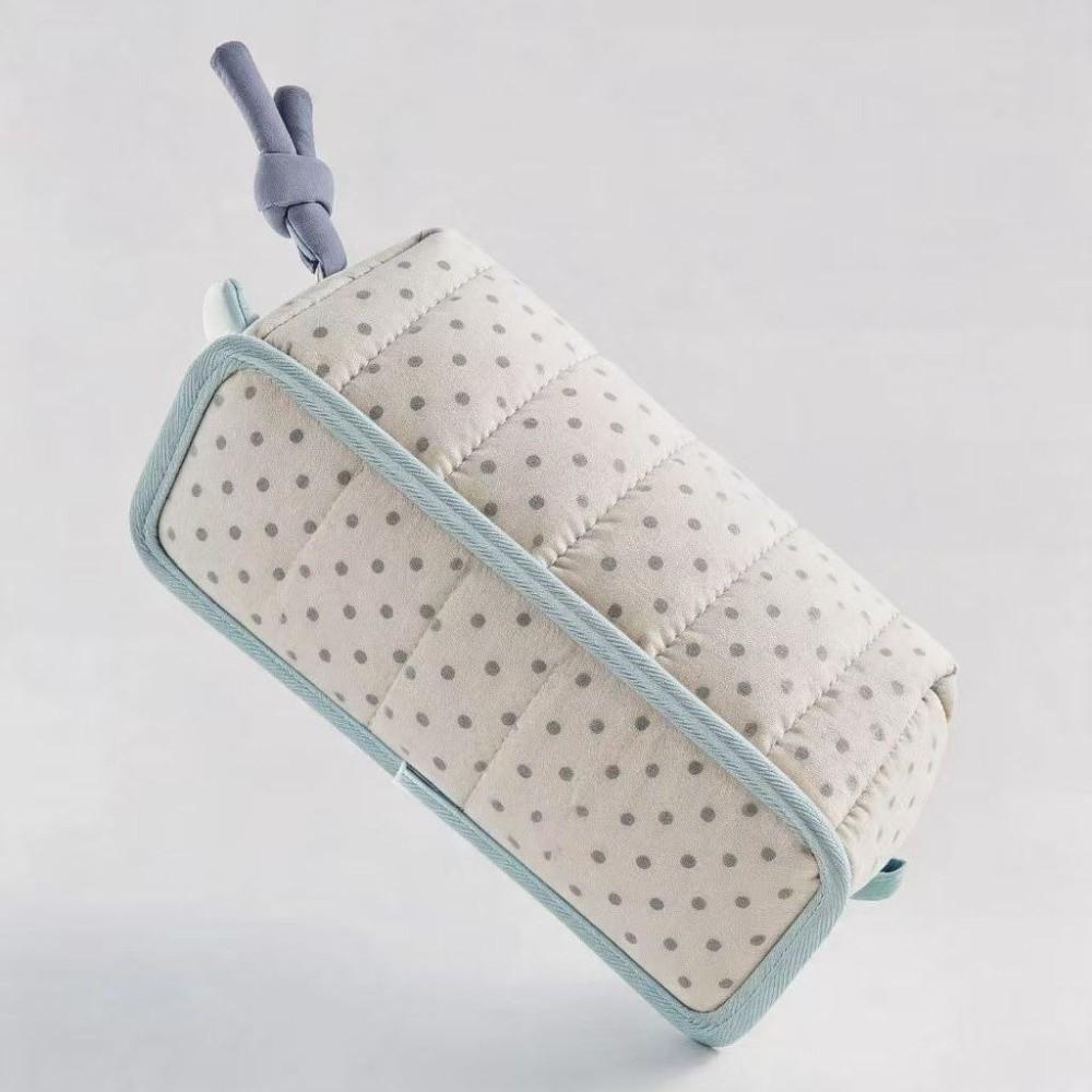 Large Capacity Pencil Box Dot Pattern Stationery Bag Fashion Pen Bag Portable Use