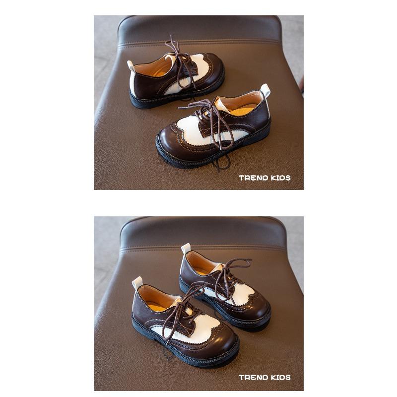 Boy's Shoes Spring and Autumn New Children's Bean Shoes Korean Version of Elementary School Performance Shoes Black Casual Shoes for Girls