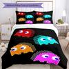 3pcs Pac Man Bedding Set Duvet Cover Closure Includes 1 Duvet Cover & 2 Pillowcases, Soft and Comfortable for All Seasons.