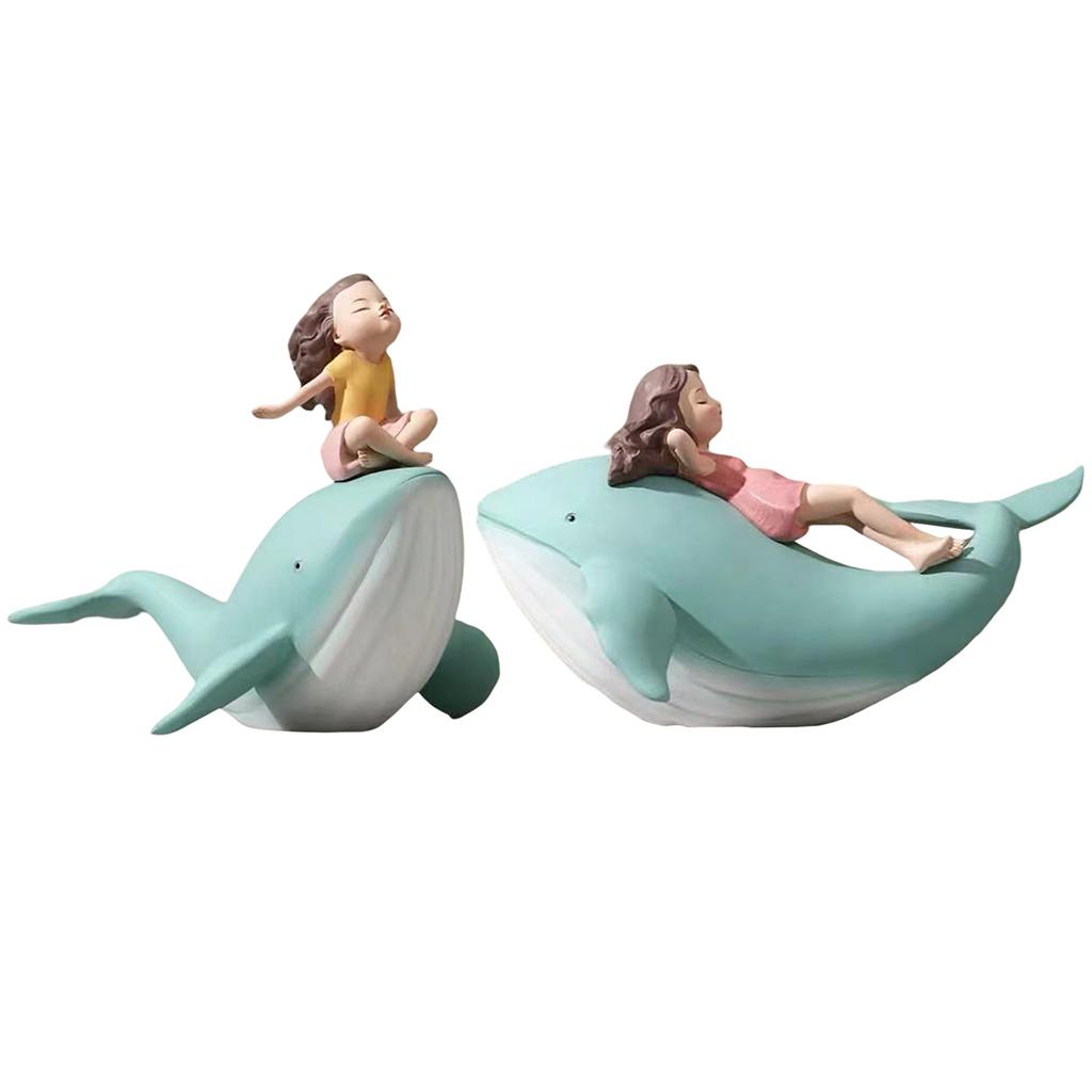 Girl Figurine Resin Sculpture Crafts Home Desktop Decor Ornament Gift