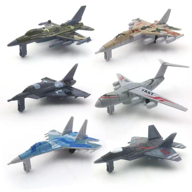 10cm Kampfjet Modell 6 Stück Flugzeuge Set Mini Legierung+PVC Militärflugzeug Spielzeug Sammlung Kriegsflugzeug Dekorationen Für Kinder Jungen Geschenk gray
