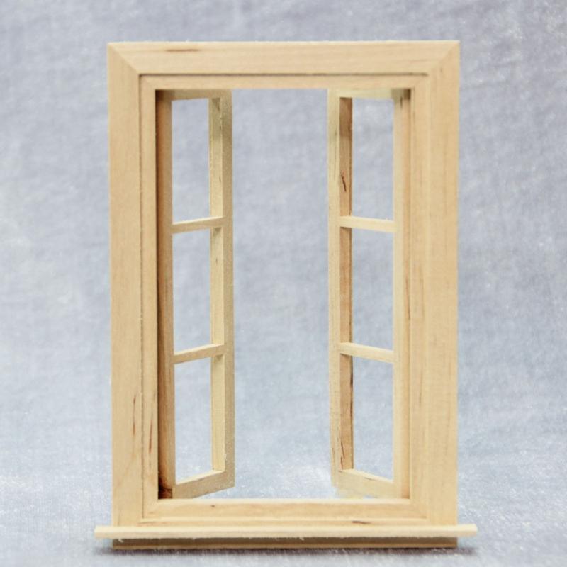 1: 12 Dollhouse Mini Door and Window Plain Wooden Material Model Accessories Can Be Painted and Colored